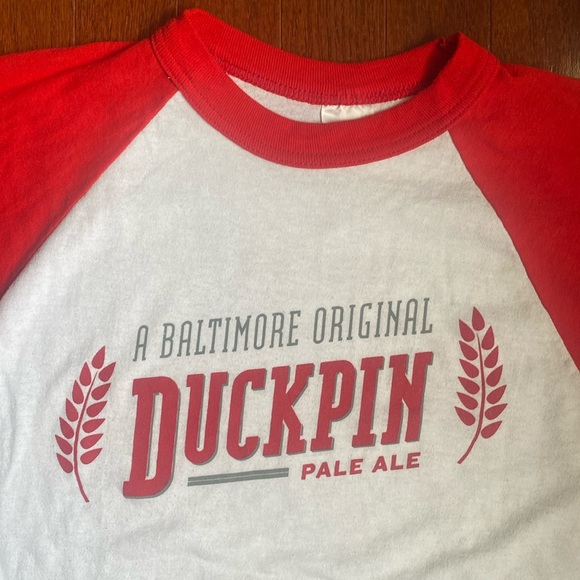 Union Craft Brewing 🎳Duckpin Pale Ale🎳3/4 Sleeve Baseball T-Shirt - Picture 2 of 11